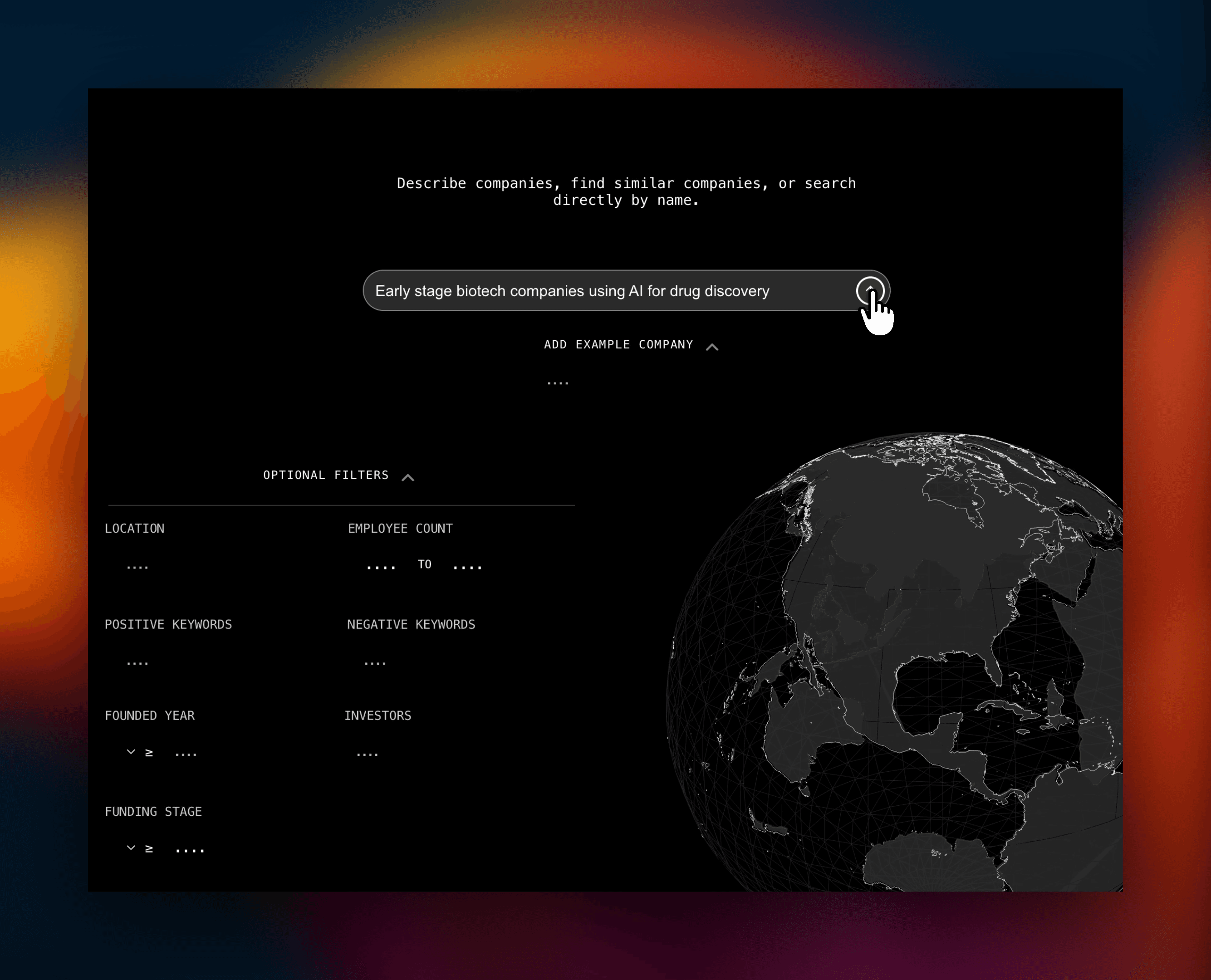 Radar Search Screenshot